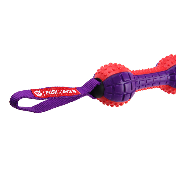 GiGwi Push To Mute Dumbell Toy for Dogs (Red)