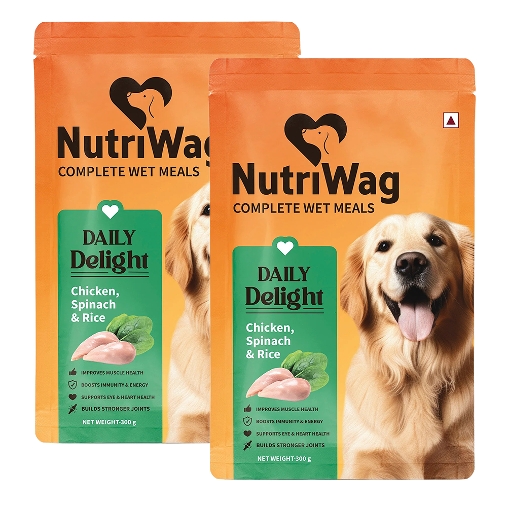 NutriWag Daily Delight Chicken, Spinach & Rice Dog Wet Food Dogs-Wet Food Heads Up for Tails 2x300g