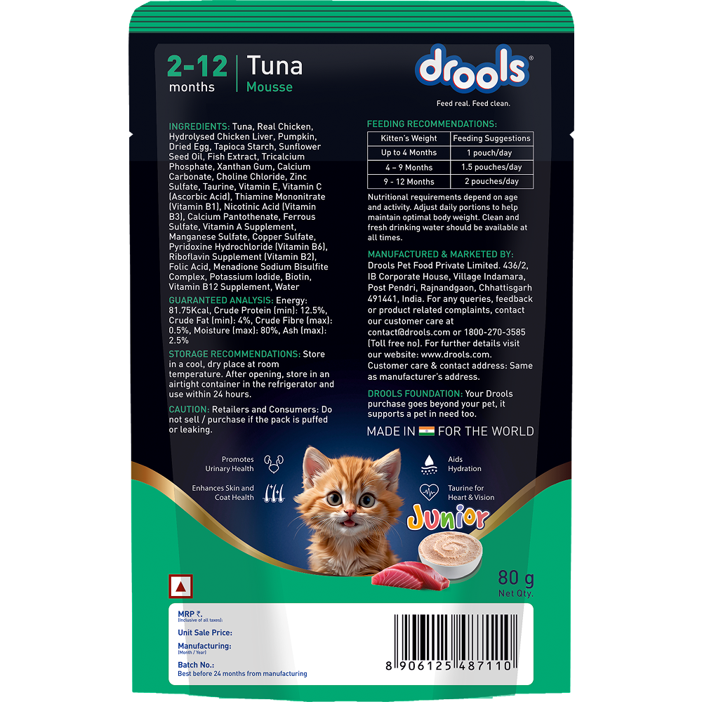 Drools Tuna Mousse Kitten Cat Wet Food Cats-Wet Food Drools