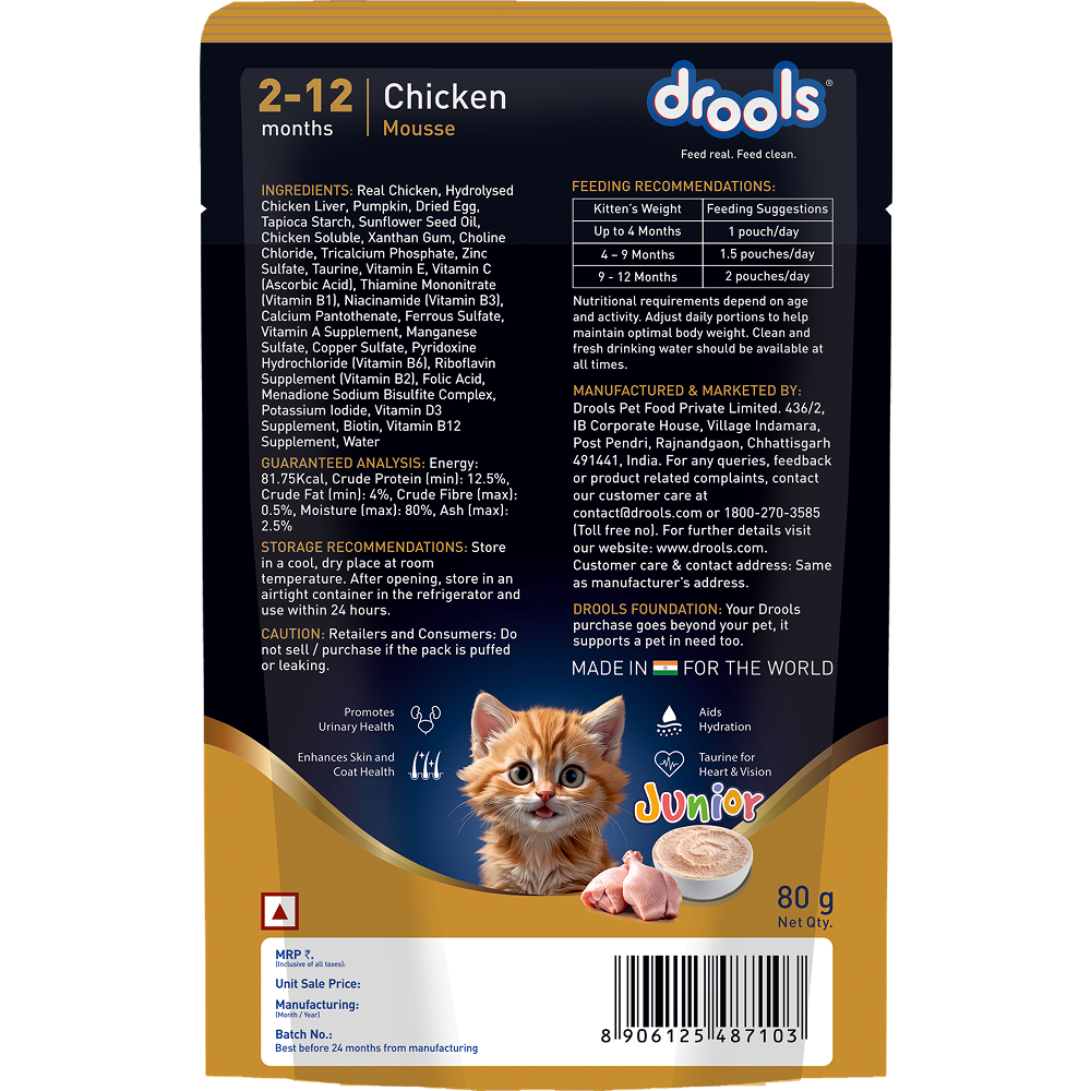 Drools Chicken Mousse Kitten Cat Wet Food Cats-Wet Food Drools