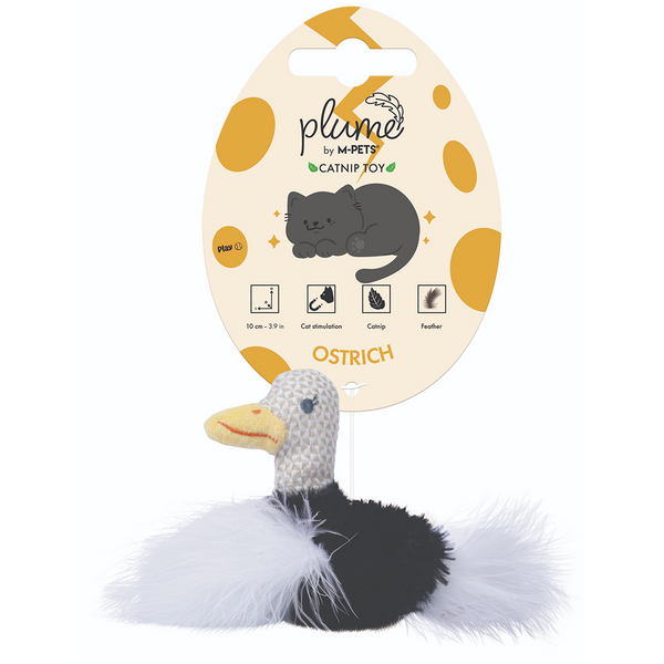M Pets Plume Ostrich Catnip Toy for Cats (White)