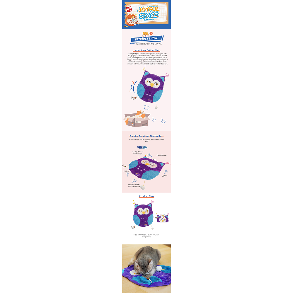 GiGwi Joyful Space Owl Toy for Cats (Purple) Cats-Toys GiGwi