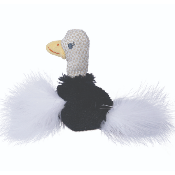 M Pets Plume Ostrich Catnip Toy for Cats (White)
