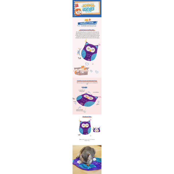 GiGwi Joyful Space Owl Toy for Cats (Purple)