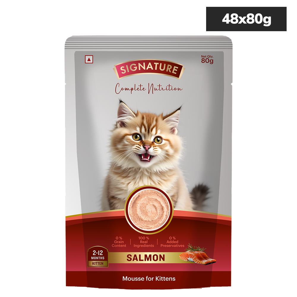 Signature Grain Zero Salmon Mousse Kitten Cat Wet Food Cats-Wet Food Signature 48x80g