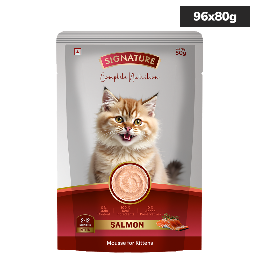 Signature Grain Zero Salmon Mousse Kitten Cat Wet Food Cats-Wet Food Signature 96x80g