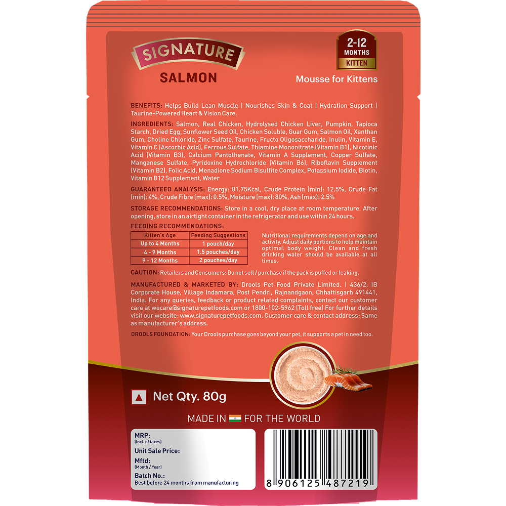 Signature Grain Zero Salmon Mousse Kitten Cat Wet Food Cats-Wet Food Signature