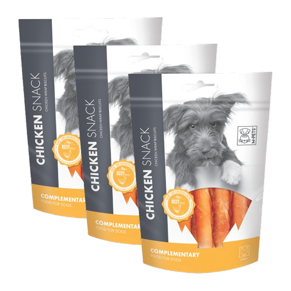 M PETS Chicken Wrap Biscuits Treats for Dogs Dog Treats + Others M Pets 3x80g