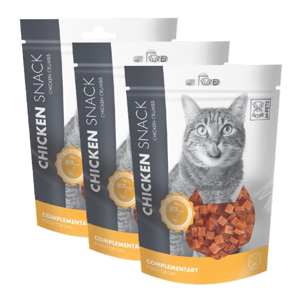 M PETS Chicken Crumbs Treats for Cats Cats-Treats & Others M Pets 3x80g