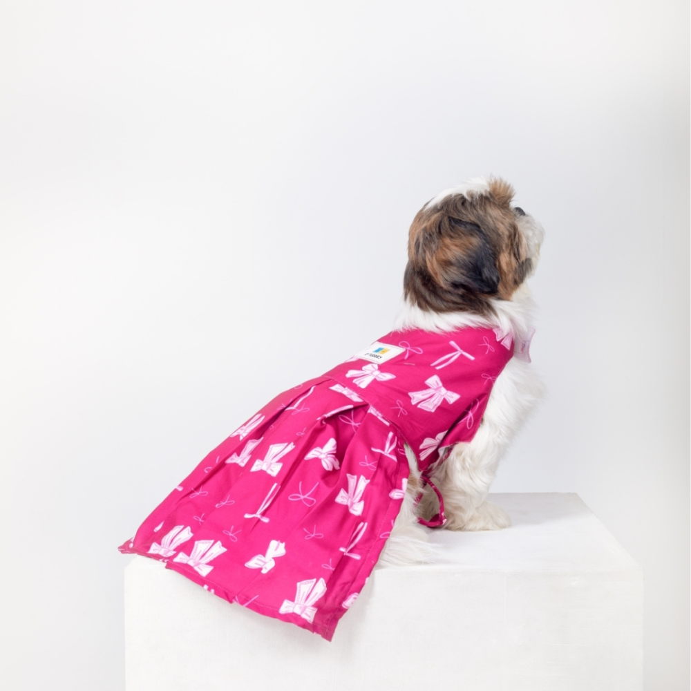 15 Furries Hot Pink Bow Dress for Dogs Dogs-Clothing & Accessories 15 Furries Dropship
