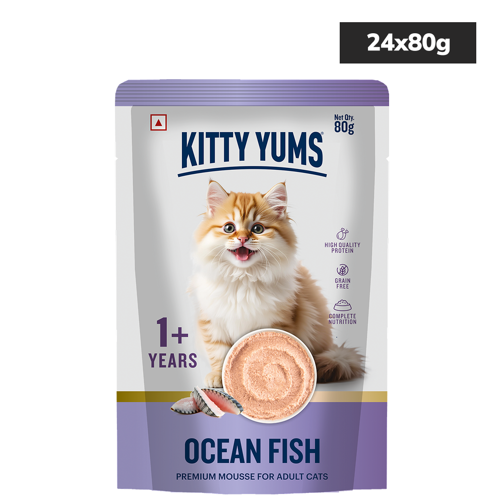 Kitty Yum Ocean Fish Mousse Adult Cat Wet Food Cats-Wet Food Kitty Yums 24x80g