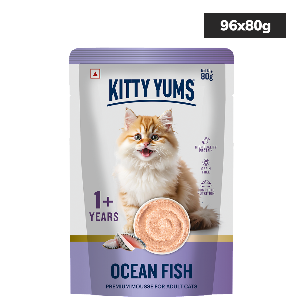 Kitty Yum Ocean Fish Mousse Adult Cat Wet Food Cats-Wet Food Kitty Yums 96x80g