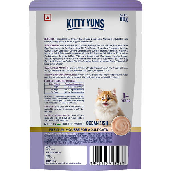 Kitty Yum Ocean Fish Mousse Adult Cat Wet Food