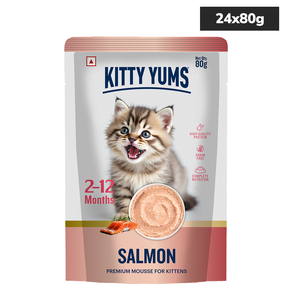Kitty Yum Salmon Mousse Kitten Cat Wet Food Cats-Wet Food Kitty Yums 24x80g