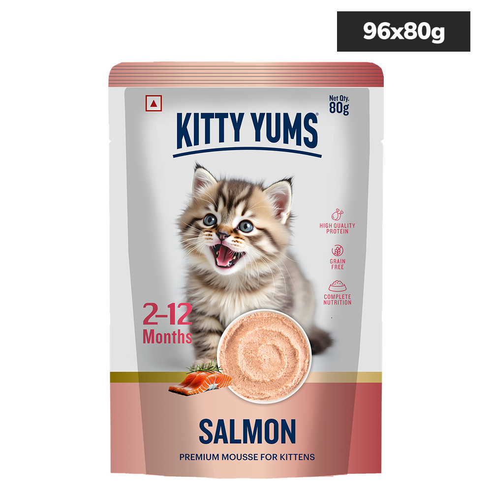 Kitty Yum Salmon Mousse Kitten Cat Wet Food Cats-Wet Food Kitty Yums 96x80g
