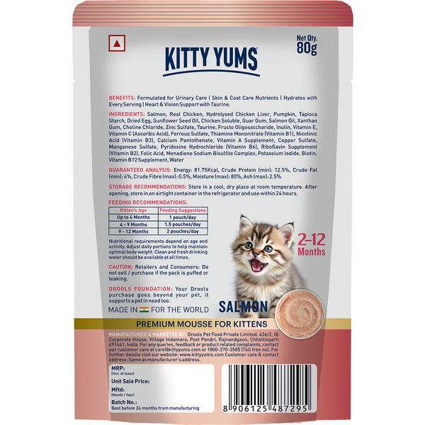 Kitty Yum Salmon Mousse Kitten Cat Wet Food