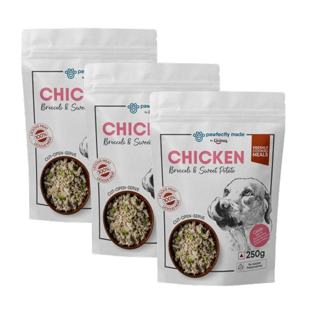 Pawfectly Made By Licious Chicken Broccoli & Sweet Potato Home Meal for Dogs Home Meals Pawfectly Made By Licious 3x250g