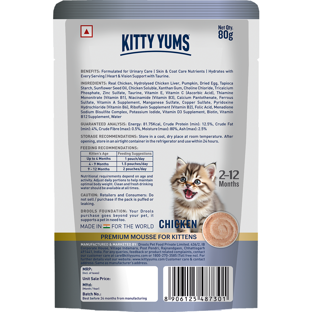 Kitty Yum Chicken Mousse Kitten Cat Wet Food Cats-Wet Food Kitty Yums