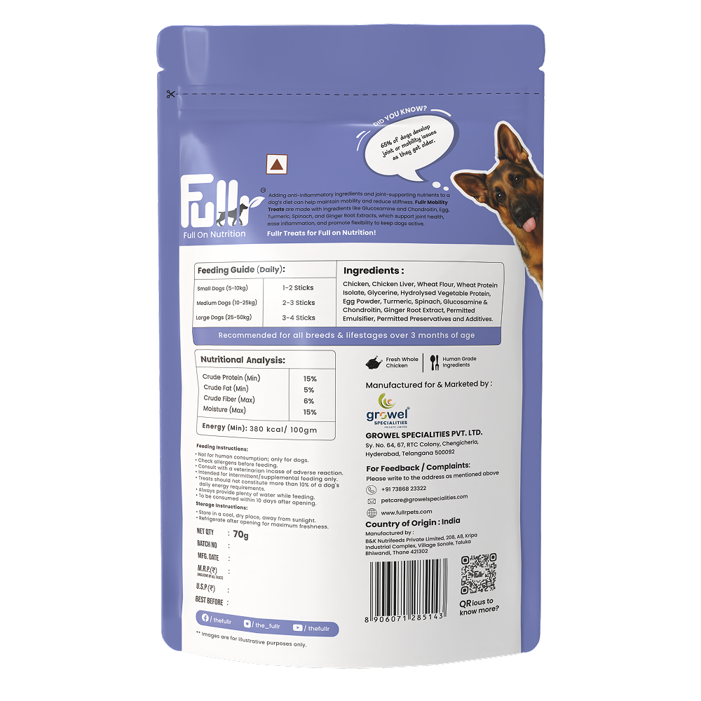 Fullr Mobility Support Soft and Chewy Stick Dog Treats Dog Treats + Others Fullr