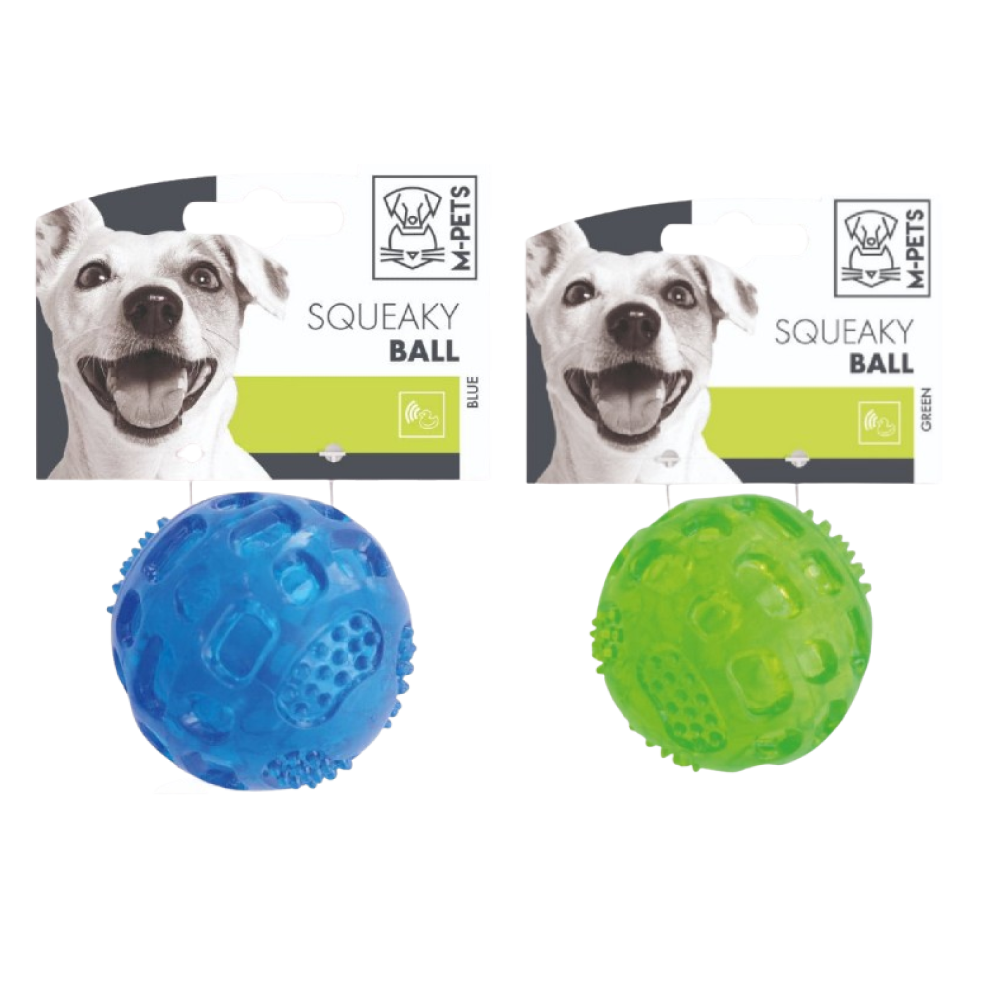 M Pets Squeaky Ball Toy for Dogs Combo (Green/Blue) Dogs-Toys M Pets 6.3cm+6.3cm