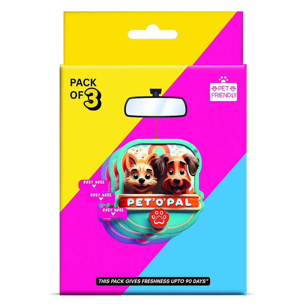PET’O’PAL Rosy Nose Pet Safe Hanging Air Freshener for Car, Home & Pet Spaces Pet Parent-Home & Car PET’O’PAL Pack of 3