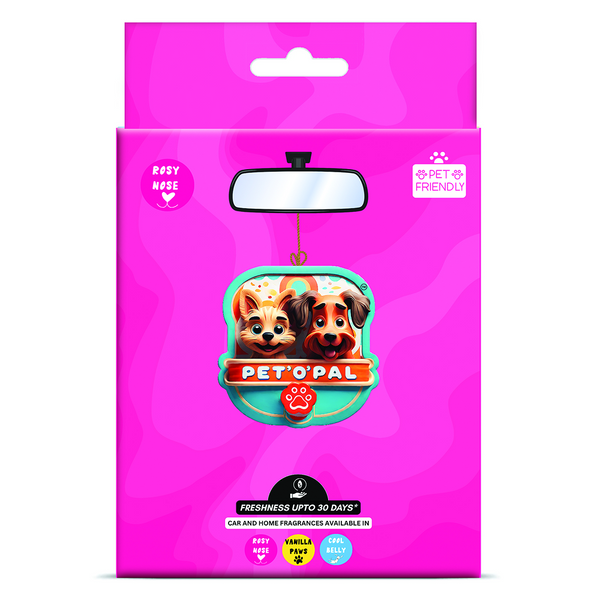PET’O’PAL Rosy Nose Pet Safe Hanging Air Freshener for Car, Home & Pet Spaces