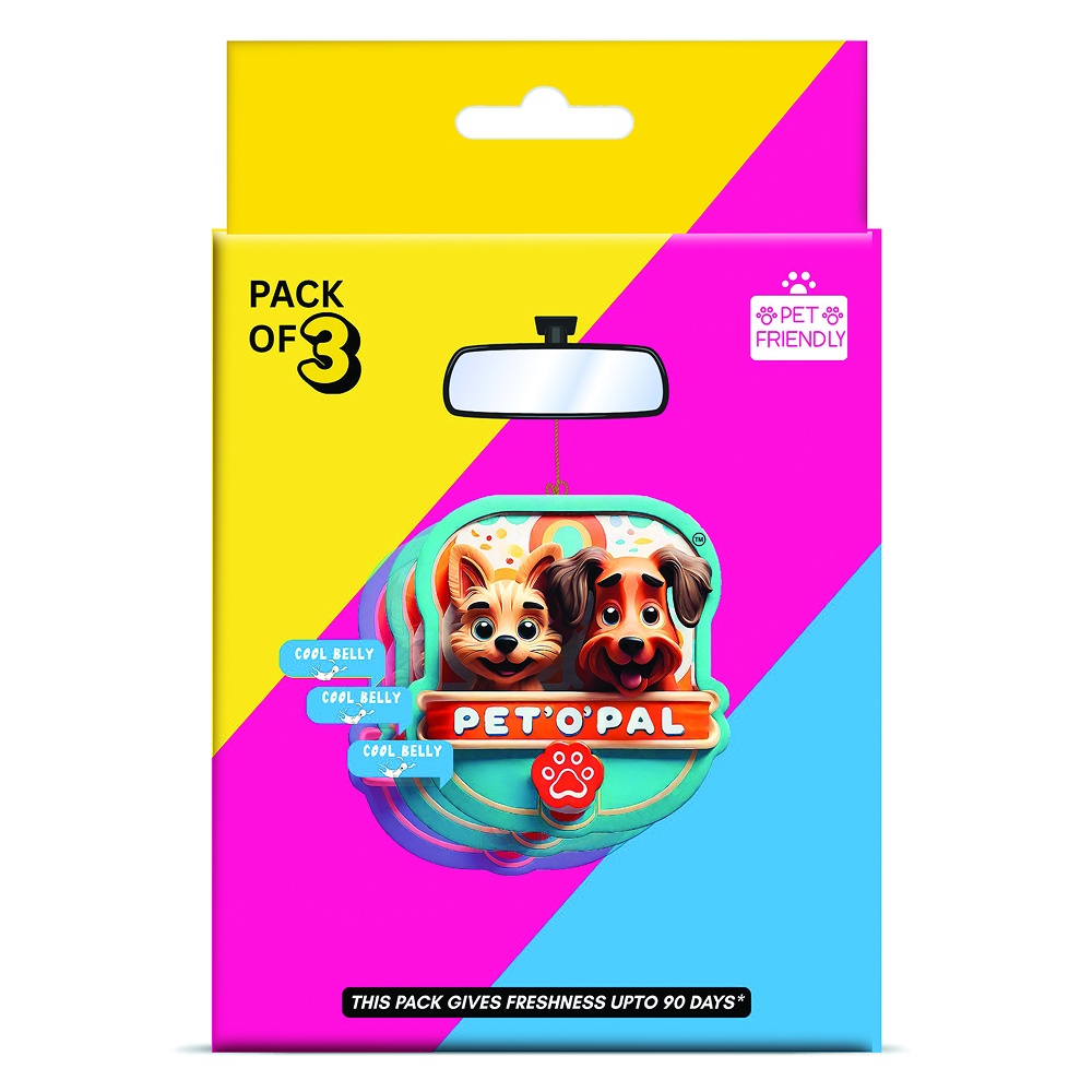 PET’O’PAL Cool Belly Pet Safe Hanging Air Freshener for Car, Home & Pet Spaces Pet Parent-Home & Car PET’O’PAL Pack of 3