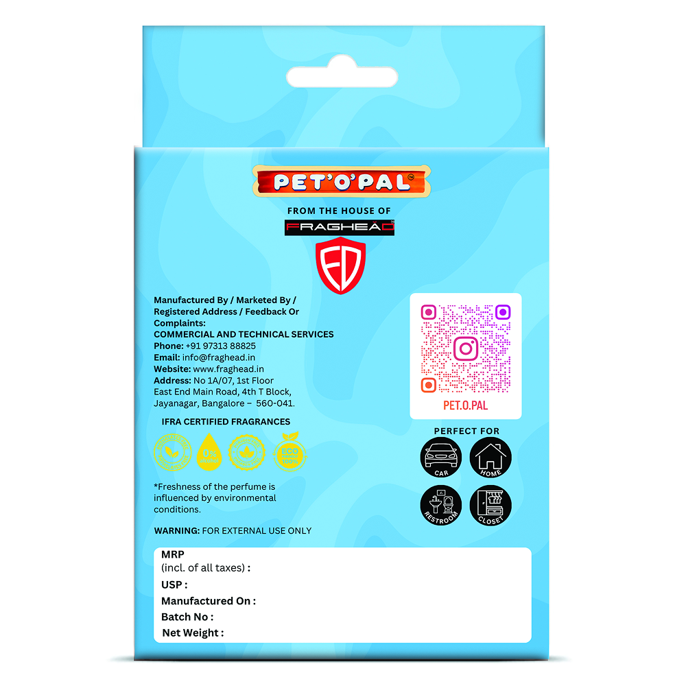 PET’O’PAL Cool Belly Pet Safe Hanging Air Freshener for Car, Home & Pet Spaces Pet Parent-Home & Car PET’O’PAL