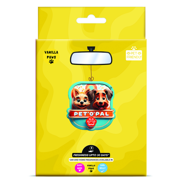 PET’O’PAL Vanilla Paws Pet Safe Hanging Air Freshener for Car, Home & Pet Spaces