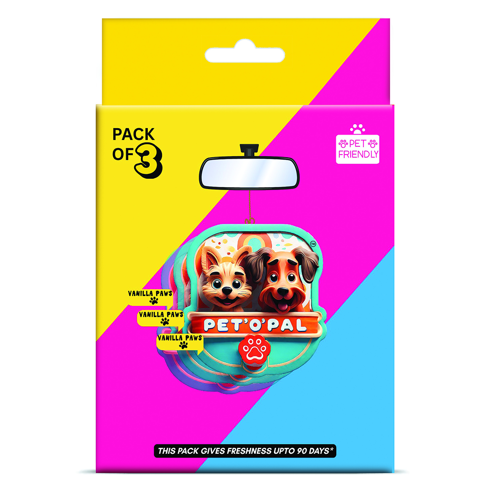 PET’O’PAL Vanilla Paws Pet Safe Hanging Air Freshener for Car, Home & Pet Spaces Pet Parent-Home & Car PET’O’PAL Pack of 3