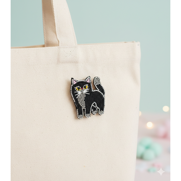 Furry Tales Magic Cat Handcrafted Brooch
