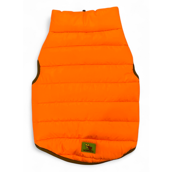 Woofiezz Warm & Comfortable Winter Jackets for Dogs and Cats (Orange/Olive Green)
