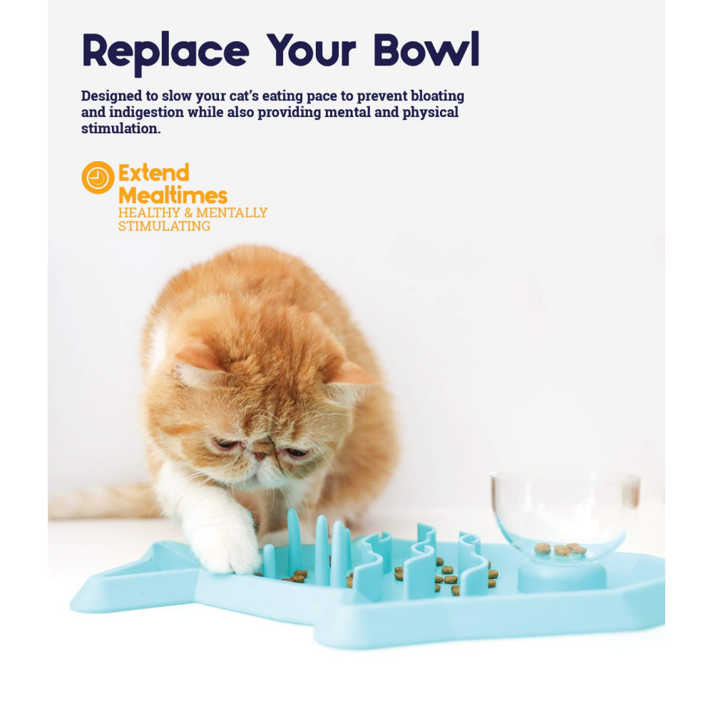 Petstages Hunt N Snack Mat Slow Feeder for Dogs and Cat (Blue) Both-Bowls & Feeders Petstages