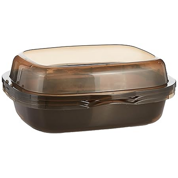 M Pets Alexandria 2 Layer Cat Litter Tray for Cats (Taupe Grey)