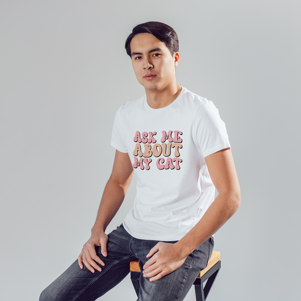 Seek Buy Love All About Cats Unisex Regular Tee (White)