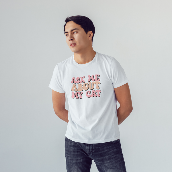 Seek Buy Love All About Cats Unisex Regular Tee (White)