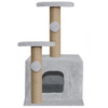 Furrlovers Soft Fur Activity Cat Tree with Natural Sisal Rope, Condo, Sisal Scratching Post & Hanging Ball Toys for Cats and Kittens (Grey) Cats-Toys Furrlovers Dropship