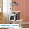 Furrlovers Plush Cat Scratching Post & Activity Tree with Hammock, Condo & Sisal Rope (Grey) Cats-Toys Furrlovers Dropship