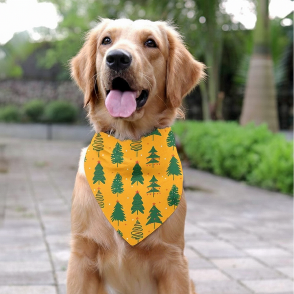 15Furries Pine Tree Bandana for Dogs and Cats (Mustard)