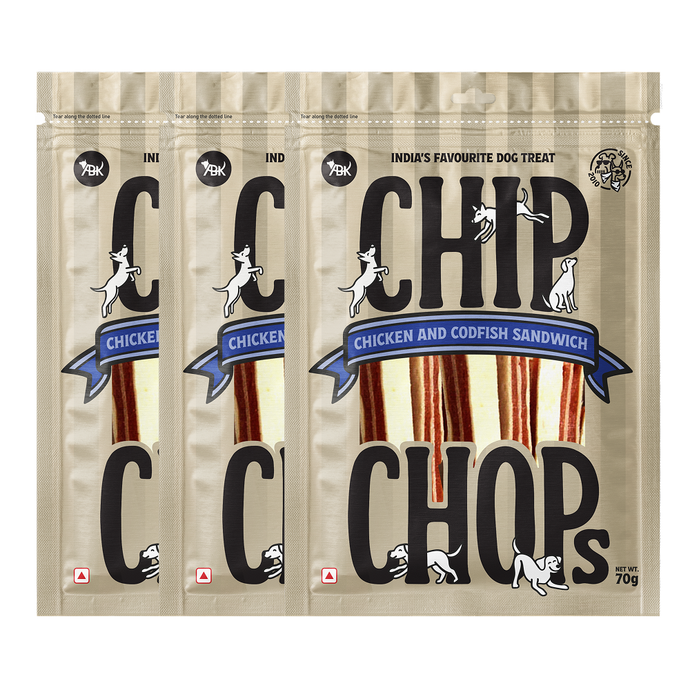 Chip Chops Chicken and Codfish Sandwich Dog Treats Dog Treats + Others Chip Chops 3x70g
