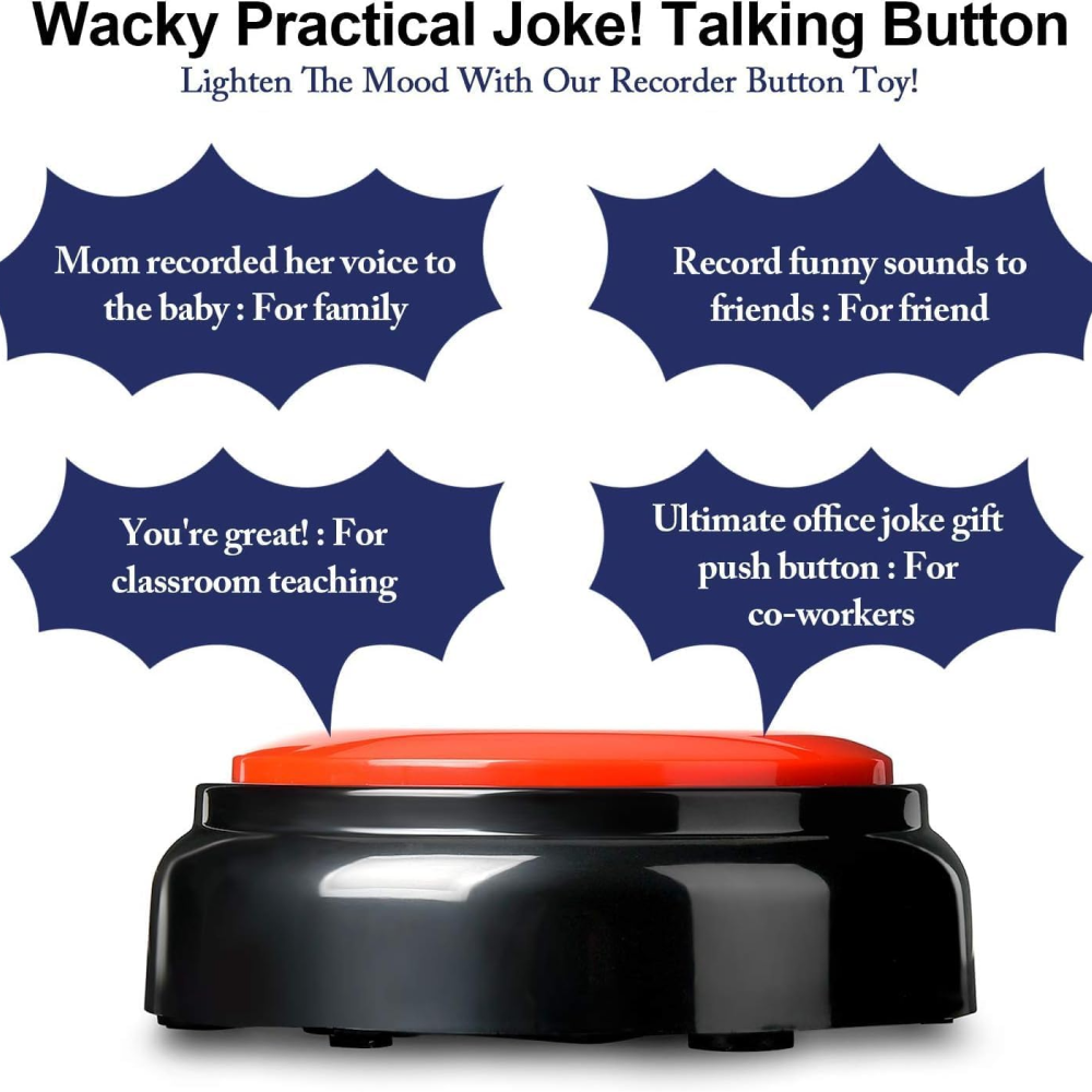 Pet Vogue Voice Recording Interactive Button for Dogs & Cats (Red) Dogs-Toys Pet Vogue