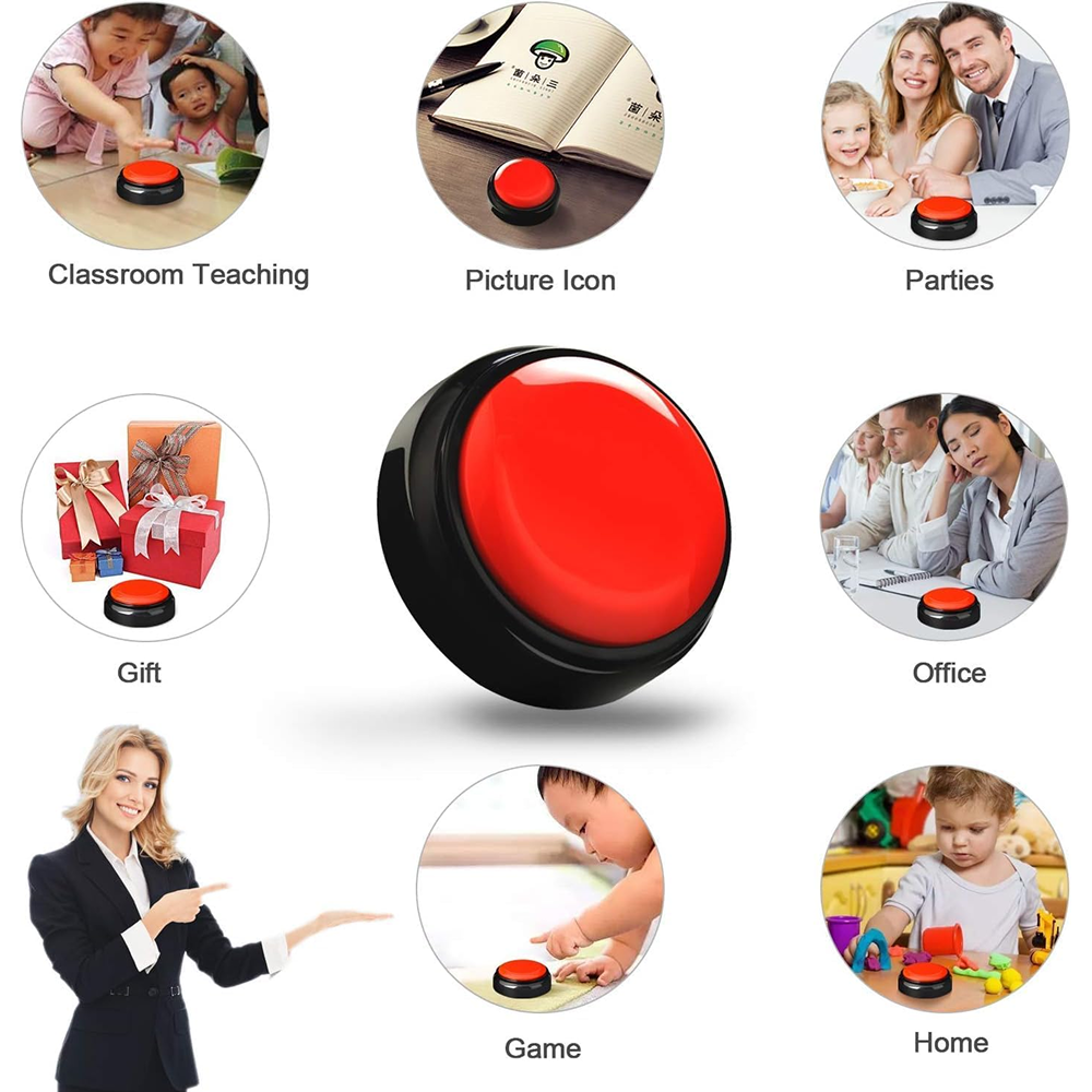 Pet Vogue Voice Recording Interactive Button for Dogs & Cats (Red) Dogs-Toys Pet Vogue