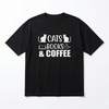Seek Buy Love Cats Books Coffee Oversized Tee (Black) Pet Parent-Clothing & Accessories Seek Buy Love Dropship