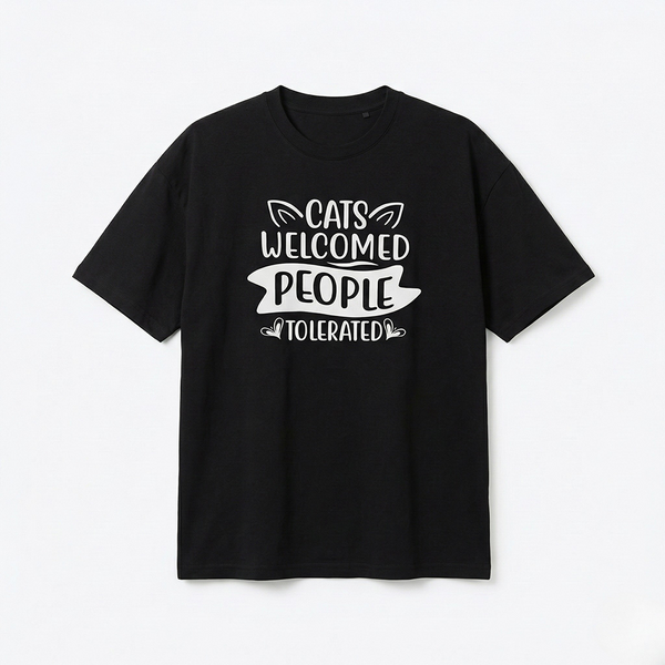 Seek Buy Love Cats Welcomed, People Tolerated Oversized Tee