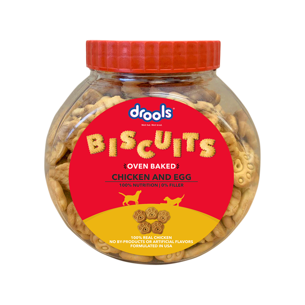Drools Chicken and Egg Biscuit Dog Treats Dog Treats + Others Drools 400g