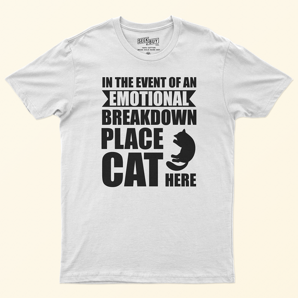 Seek Buy Love Emotional Support Cat Tee (White)