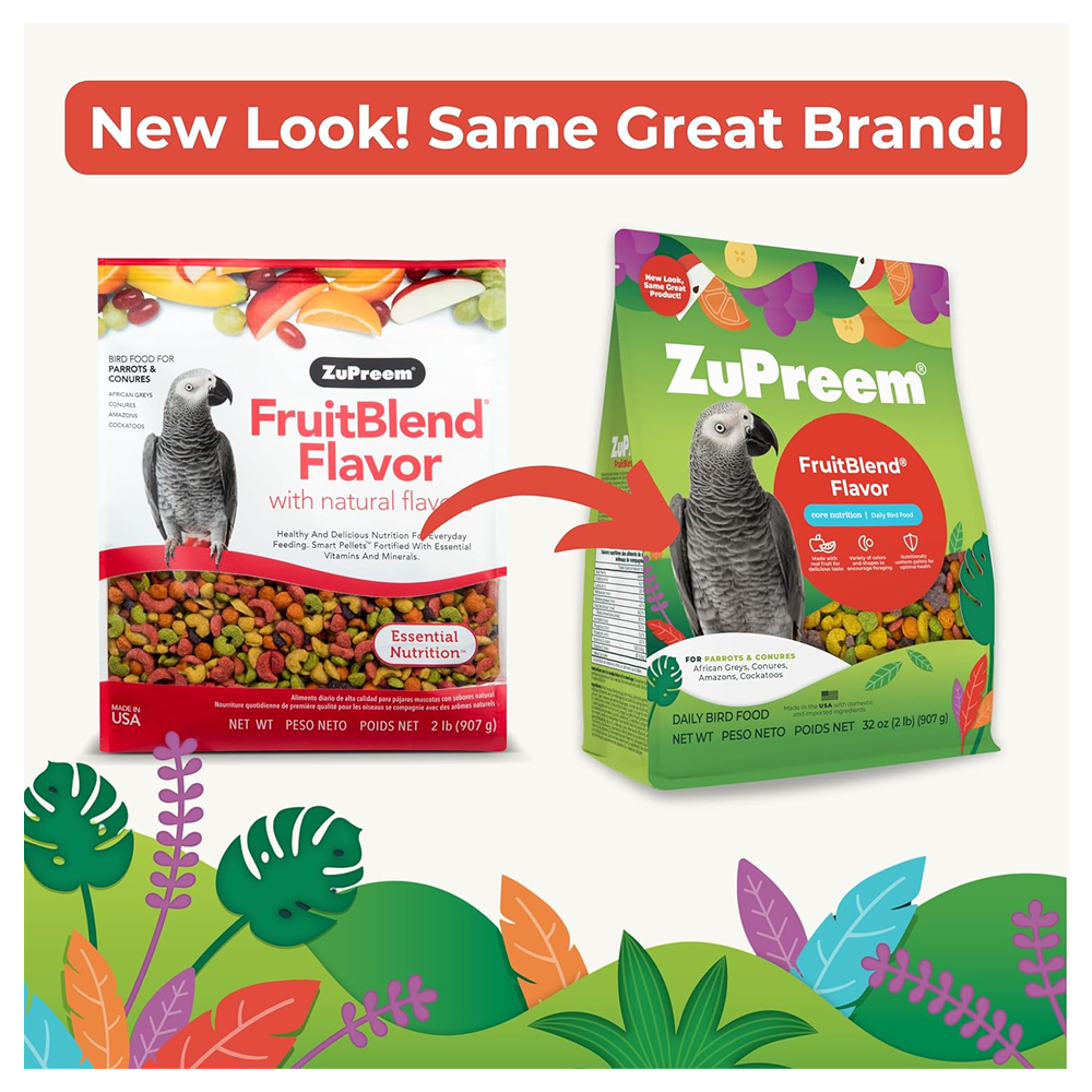 ZuPreem FruitBlend Flavor with Natural Flavors Avian Diets Large Bird Food Birds ZuPreem