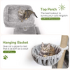 Furrlovers Multilevel Plush Cat Tree with Condo, Hammock & Jute Rope Scratching Posts (Grey) Cats-Toys Furrlovers Dropship