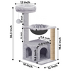 Furrlovers Cat Condo Activity Tree with Jute Scratcher, Hammock & Ball Toy (Grey) Cats-Toys Furrlovers Dropship