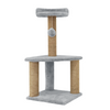 Furrlovers Two Floor Soft Fur Activity Cat Tree for Kittens & Cats with Scratching Post, Natural Sisal Rope & Hanging Ball (Grey) Cats-Toys Furrlovers Dropship